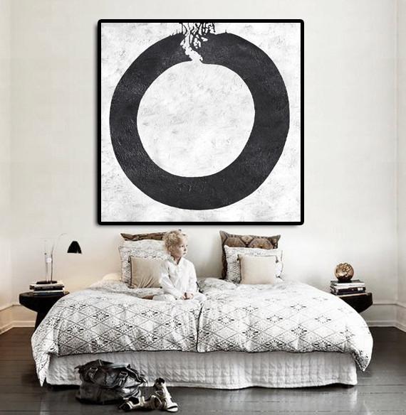 Minimal Black and White Painting #MN18A - Click Image to Close